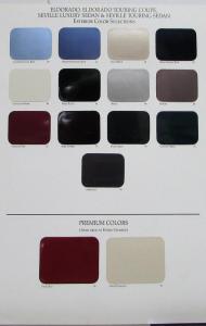 1995 Cadillac Seville Eldorado Exterior Colors Sales Folder Original