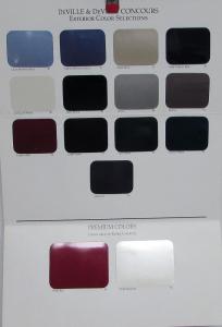 1995 Cadillac DeVille & Concours Exterior Colors Sales Folder Original