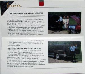 1992 1993 1994 1995 Cadillac Roadside Service Sales Brochure