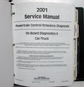 2001 Ford Powertrain Control Emissions Diagnosis Service Manual Car-Truck OBD-II