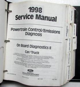 1998 Ford Powertrain Control Emissions Diagnosis Service Manual Car-Truck OBD-II