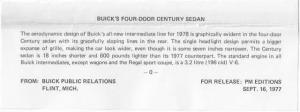 1978 Buick Century 4-Door Sedan Press Photo and Release 0255