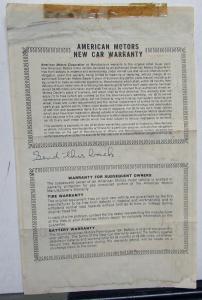 1966 American Motors AMC Rebel V8 2 Door Hardtop Window Sticker Original