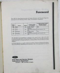 1990 Ford Engine Emissions-Diagnosis Service Manual Festiva Probe Escort Tracer