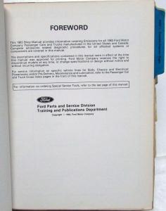 1983 Ford Emission Diagnosis Engine/Electronics Service Shop Manual Car-Truck