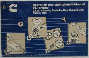 1986 Cummins Owners Operation and Maintenance Manual - L10 Engine