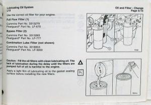 1989 Cummins Owners Operation and Maintenance Manual - L10 Series Engines