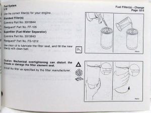 1989 Cummins Owners Operation and Maintenance Manual - L10 Series Engines