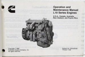 1990 Cummins Owners Operation and Maintenance Manual - L10 Series Engines
