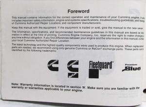 1990 Cummins Owners Operation and Maintenance Manual - L10 Series Engines