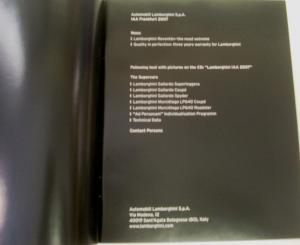 2007 Lamborghini Frankfurt Germany Auto Show Press Kit Media Release Brochure