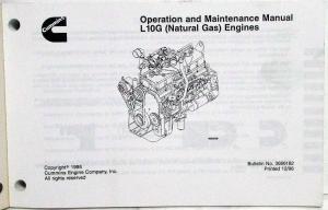 1997 Cummins Owners Operation and Maintenance Manual - L10G Natural Gas Engines