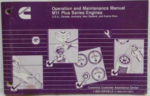 1998 Cummins Owners Operation and Maintenance Manual - M11 Plus Series Engines