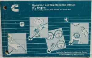 1998 Cummins Owners Operation and Maintenance Manual - ISC Engine