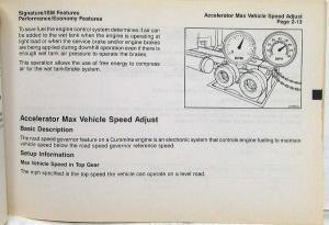 1999 Cummins Owners Operation and Maintenance Manual - Signature/ISM Features