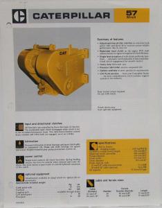 1986 Caterpillar 57 Winch Sales Spec Sheet