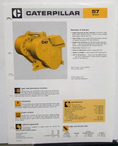 1983 Caterpillar 57 Winch Sales Spec Sheet