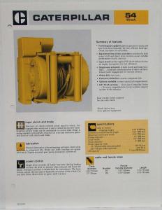 1983 Caterpillar 54 Winch Sales Spec Sheet