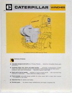 1974 Caterpillar Winches Spec Sheet Sales Folder
