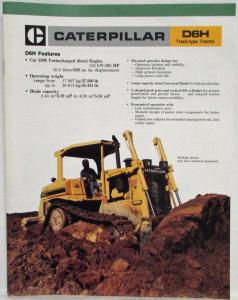 1986 Caterpillar D6H Track-Type Tractor Sales Brochure