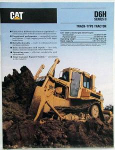 1991 Caterpillar D6H Series II Track-Type Tractor Sales Brochure