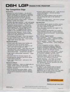 1988 Caterpillar D6H LGP Track-Type Tractor Sales Brochure