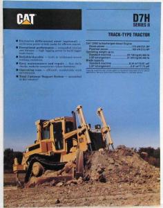 1991 Caterpillar D7H Series II Track-Type Sales Brochure
