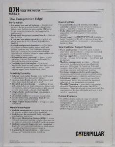 1991 Caterpillar D7H Series II Track-Type Sales Brochure