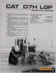 1988 Caterpillar D7H LGP Track-Type Tractor Sales Brochure