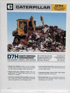 1986 Caterpillar D7H Waste Disposal Arrangement Sales Folder