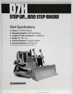 1986-1996 Caterpillar D7H Step Up and Step Ahead Sales Brochure