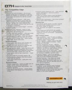 1988 Caterpillar D7H Track-Type Tractor Sales Brochure