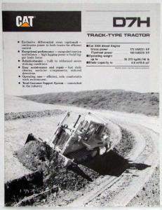 1988 Caterpillar CAT D7H Track-Type Tractor Sales Brochure