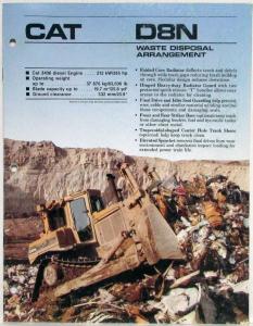 1988 Caterpillar D8N Waste Disposal Arrangement Sales Brochure