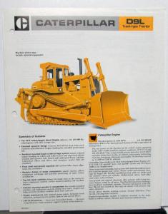 1984 Caterpillar D9L Track-Type Tractor Sales Spec Folder