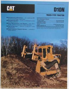 1990 Caterpillar D10N Track-Type Tractor Sales Brochure