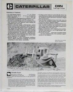 1986 Caterpillar D11N Track-Type Tractor Sales Spec Folder