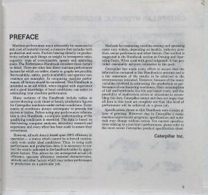 1987 Caterpillar Performance Handbook Supersedes Edition 17 Hydraulic Excavators