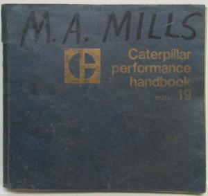 1989 Caterpillar Performance Handbook Edition 19
