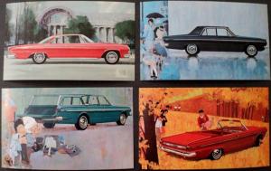 NOS Mopar 1963 Dodge Post Cards Dart GT Dart 270 Custom 880 Set of 4