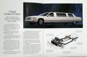 1993 94 Cadillac Limousine Coachbuilder Pkg Sales Brochure Oversized Original