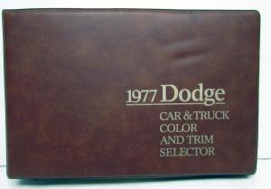 1977 Dodge Car Truck Color Trim Album Royal Monaco Charger SE Ramcharger Pickup