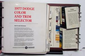 1977 Dodge Car Truck Color Trim Album Royal Monaco Charger SE Ramcharger Pickup