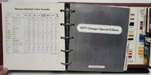 1977 Dodge Car Truck Color Trim Album Royal Monaco Charger SE Ramcharger Pickup