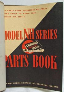 1951-1952 Mack LJSW Model Parts Book Number 2056 and 1949 Cummins NH Parts Book