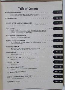 1951-1952 Mack LJSW Model Parts Book Number 2056 and 1949 Cummins NH Parts Book