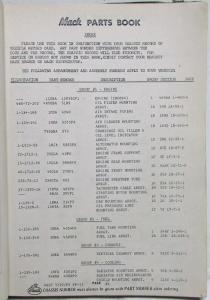 1965-1966 Mack F715LST 2249-58 Model Truck Parts Book - Number 4997