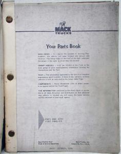 1975 Mack F785T 14845-919 Model Truck Parts Book - Number 3787