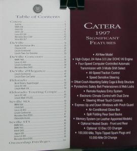 1997 Cadillac Competitive Comparison Pocket Guide Salesman Dealer Item Only