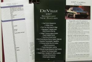 1997 Cadillac Competitive Comparison Pocket Guide Salesman Dealer Item Only